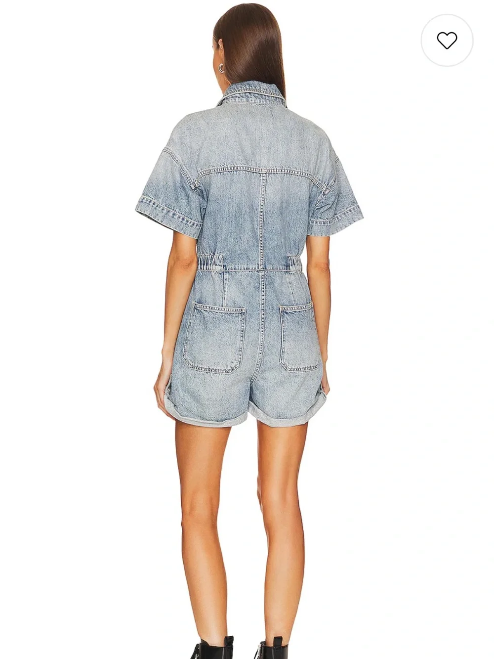 We The Free Oversized relaxed fit denim cutoffs romper/Free People/SMALL/NWOT